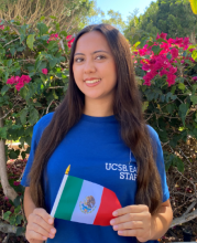 Photo of Cassidy holding a Mexico flag